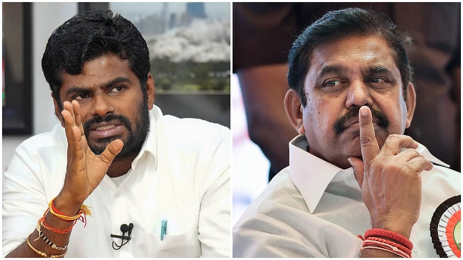 <div class="paragraphs"><p>BJP state chief K Annamalai (L);&nbsp;AIADMK general secretary Edappadi K Palaniswami</p></div>